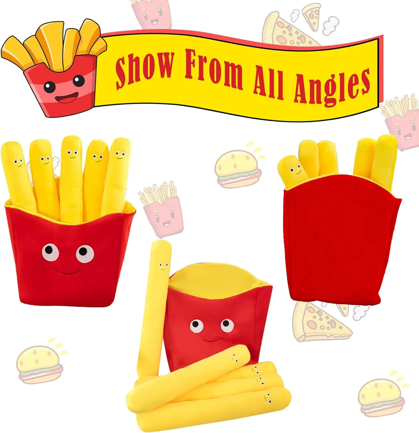 Comfy Food Pillows Toy Plush, Soft, Cuddly, and Irresistible Pefect Toys Gift for Kids and Friends (French Fries, inch, 15.8)