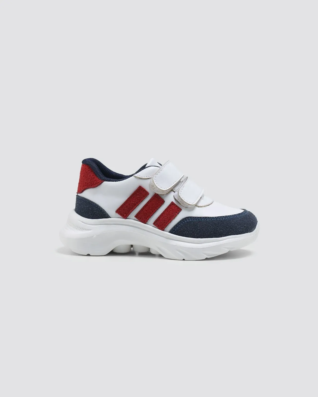 Comfy White & Navy Blue Sneakers – Boys