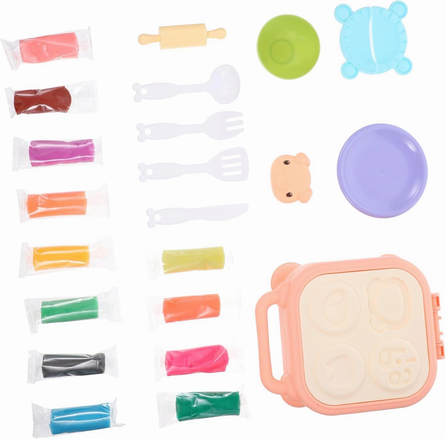 CORHAD DIY Toys for Kids 21pc Hamburger Molding Set Non-Stick Molds Tools Creative Craft Kit