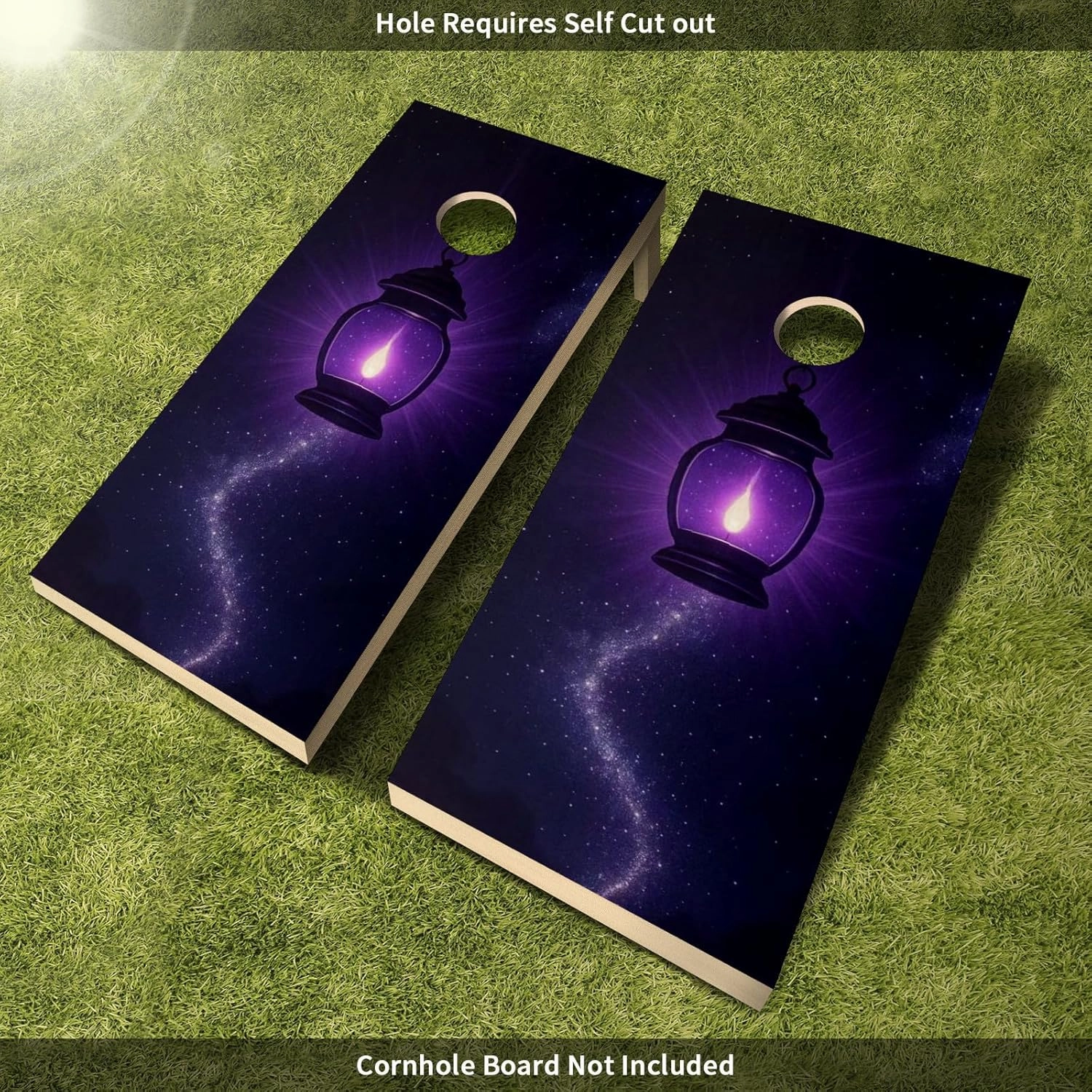 Corn Hole Decals Vinyl Wraps Weather Resistant Stickers for Party Decorative Games Stickers Dimensions: 24inx48in Set of 2 Easy Bubble-Free Application Waterproof Soul Lantern