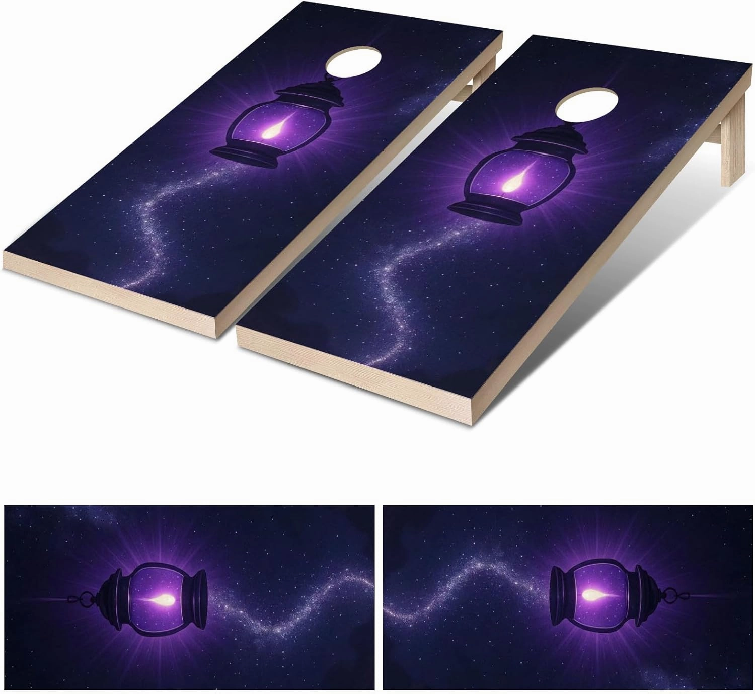 Corn Hole Decals Vinyl Wraps Weather Resistant Stickers for Party Decorative Games Stickers Dimensions: 24inx48in Set of 2 Easy Bubble-Free Application Waterproof Soul Lantern