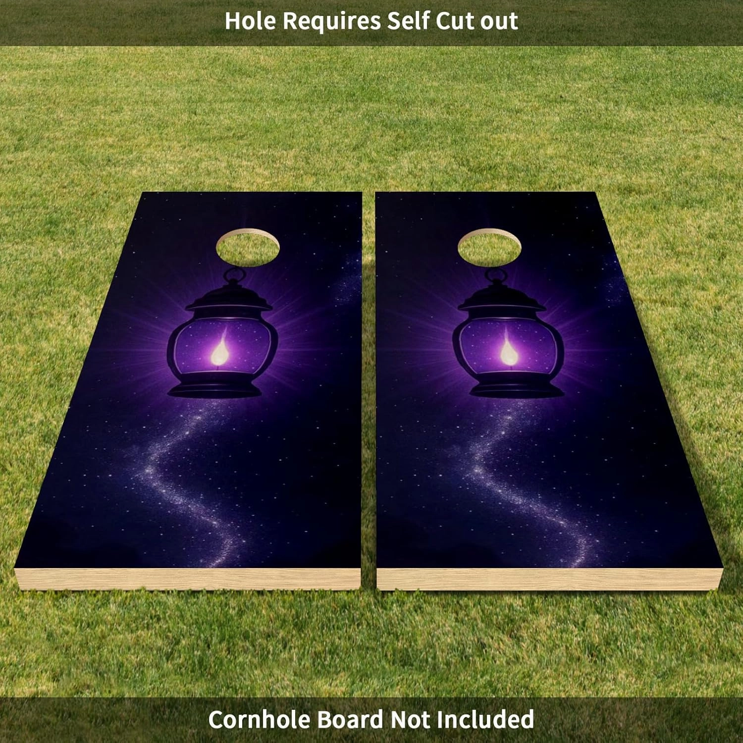 Corn Hole Decals Vinyl Wraps Weather Resistant Stickers for Party Decorative Games Stickers Dimensions: 24inx48in Set of 2 Easy Bubble-Free Application Waterproof Soul Lantern