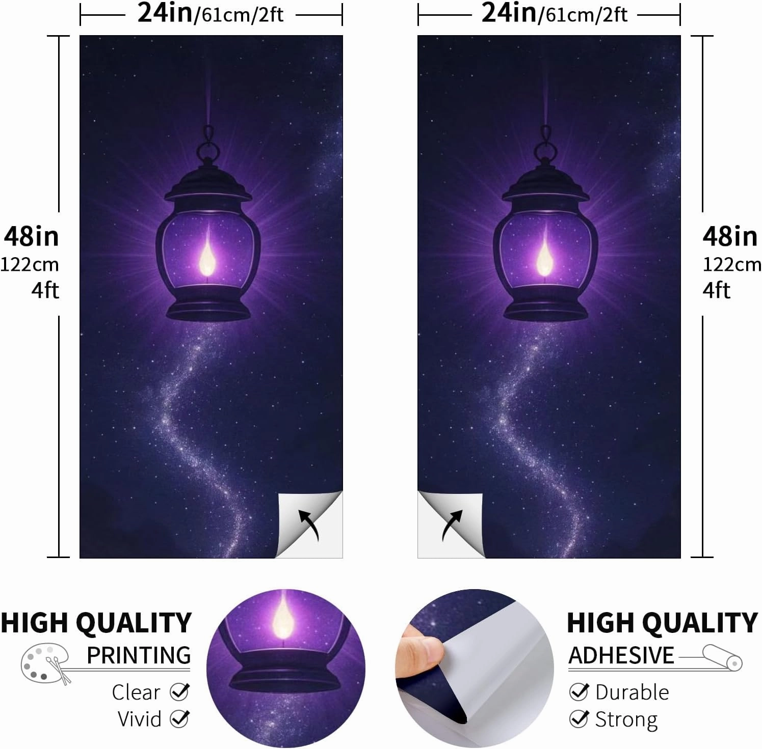 Corn Hole Decals Vinyl Wraps Weather Resistant Stickers for Party Decorative Games Stickers Dimensions: 24inx48in Set of 2 Easy Bubble-Free Application Waterproof Soul Lantern