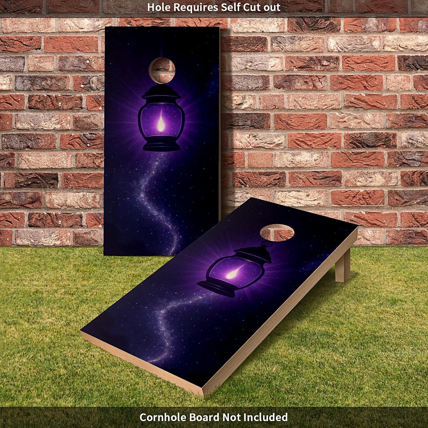 Corn Hole Decals Vinyl Wraps Weather Resistant Stickers for Party Decorative Games Stickers Dimensions: 24inx48in Set of 2 Easy Bubble-Free Application Waterproof Soul Lantern