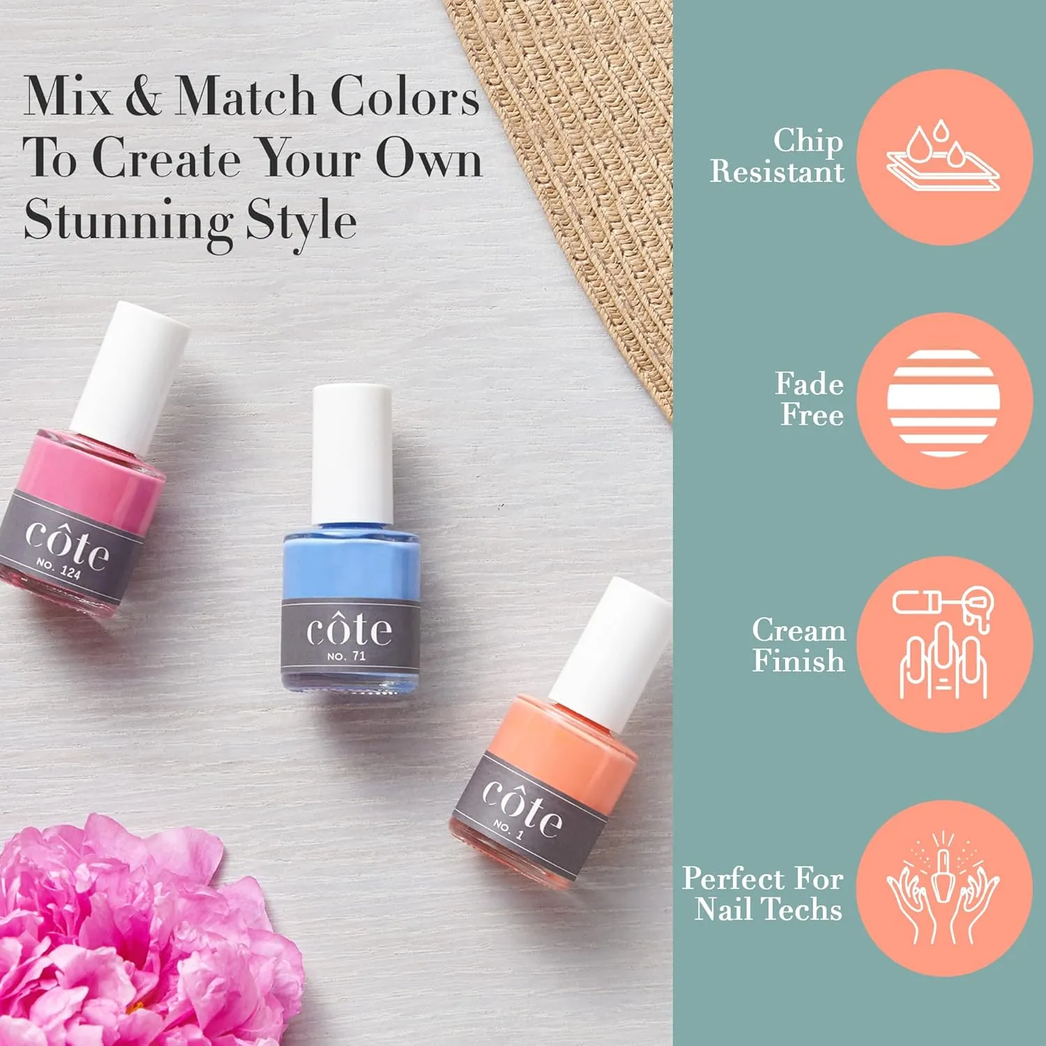 Cote Nail Polish - Quick Dry Vegan 0.4 Fluid Oz Regular Cruelty Free Non Toxic & Safe Chip Resistant Full Coverage (No. 110 Molten Metal)