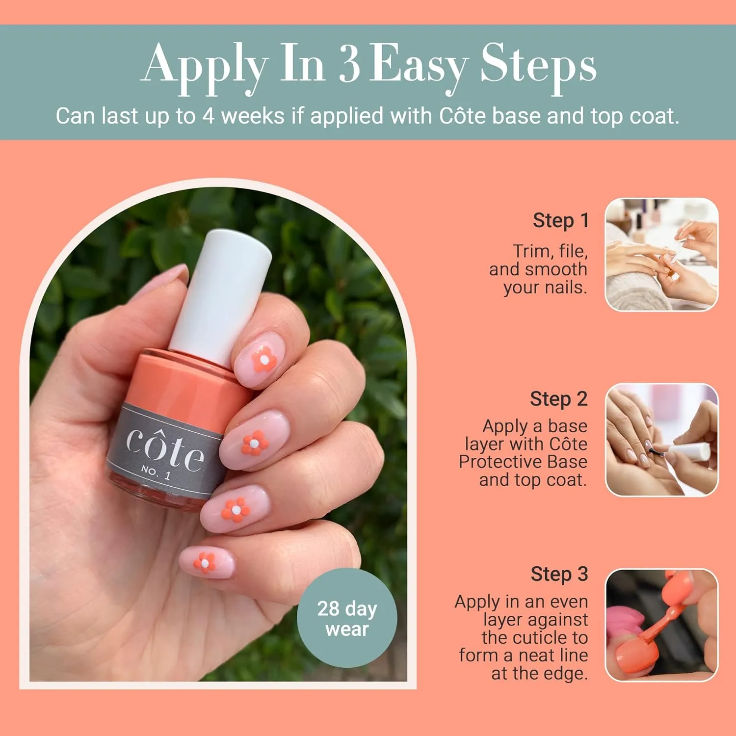Cote Nail Polish - Quick Dry Vegan 0.4 Fluid Oz Regular Cruelty Free Non Toxic & Safe Chip Resistant Full Coverage (No. 110 Molten Metal)