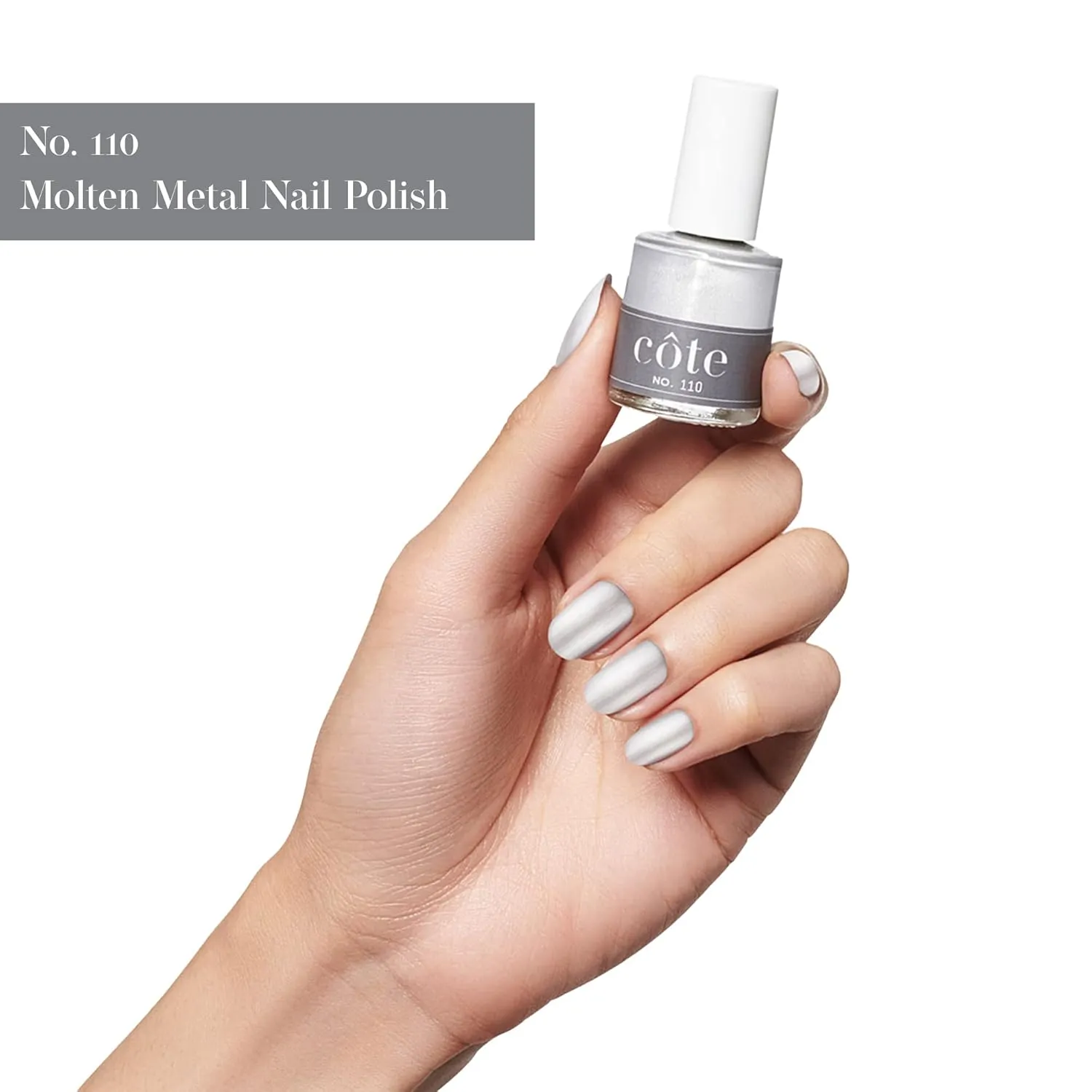 Cote Nail Polish - Quick Dry Vegan 0.4 Fluid Oz Regular Cruelty Free Non Toxic & Safe Chip Resistant Full Coverage (No. 110 Molten Metal)