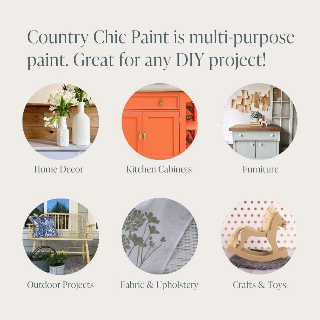 Country Chic All-in-One Chalk Paint for Furniture, Cabinets, Home Decor, Eco-Friendly, Matte Finish, Built-In Primer & Top Coat for Wood, Metal - Hollow Hill (Dark Green) - Pint 16 oz (475 ml)