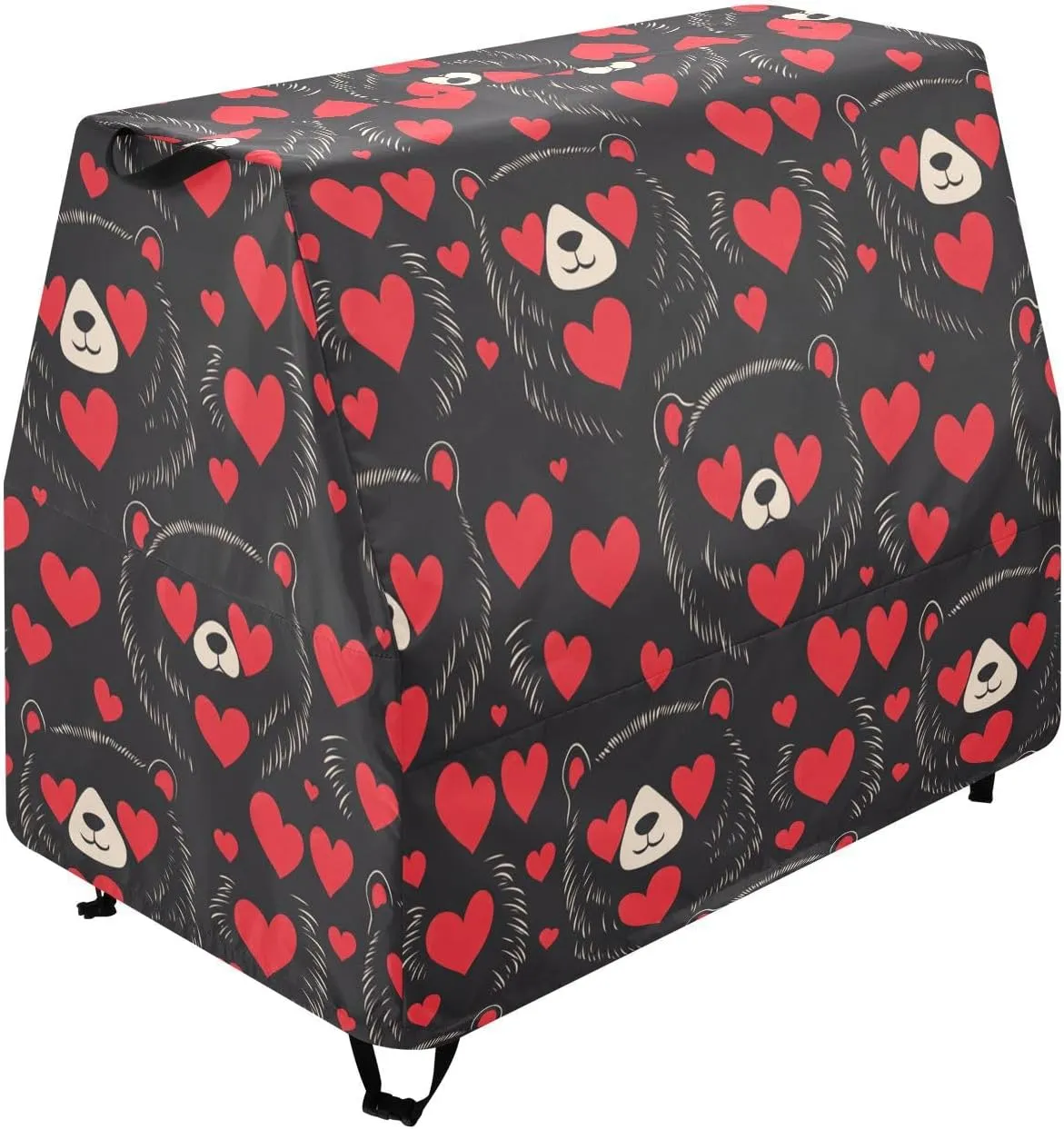 Covers for Water Tables Fit Rain Shower Splash Pond Water Table Anti-UV Waterproof Toys Cover-Cover only Funny Animal Bear Valentine Red Black