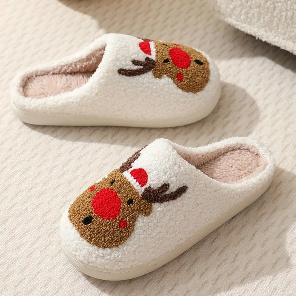 Cozy Furry Slippers for Women & Men, Bear Paw, Cat, Halloween, Christmas Designs, Warm Indoor Non-Slip Winter House Shoes