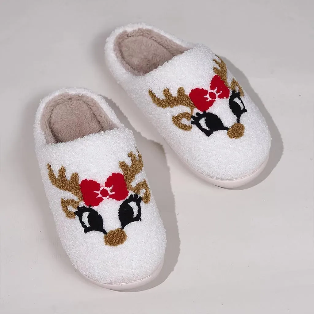 Cozy Furry Slippers for Women & Men, Bear Paw, Cat, Halloween, Christmas Designs, Warm Indoor Non-Slip Winter House Shoes