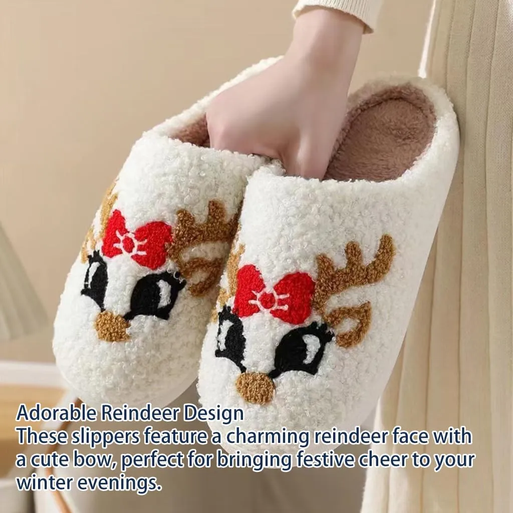 Cozy Furry Slippers for Women & Men, Bear Paw, Cat, Halloween, Christmas Designs, Warm Indoor Non-Slip Winter House Shoes