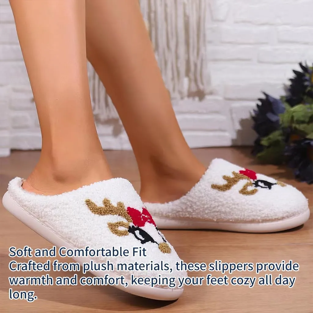 Cozy Furry Slippers for Women & Men, Bear Paw, Cat, Halloween, Christmas Designs, Warm Indoor Non-Slip Winter House Shoes