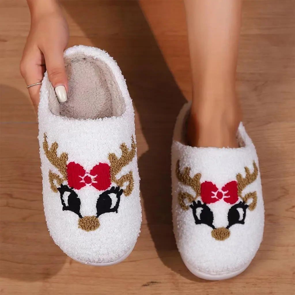 Cozy Furry Slippers for Women & Men, Bear Paw, Cat, Halloween, Christmas Designs, Warm Indoor Non-Slip Winter House Shoes