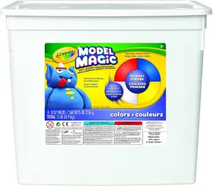 Crayola Model Magic (2lb Bucket), Modeling Clay Alternative, Primary Colors, Air Dry Clay for Kids, Classrooms Supplies, 3 