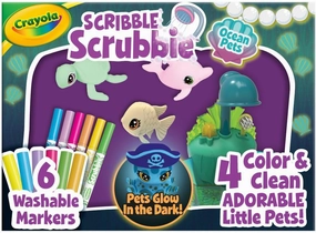 Crayola Scribble Scrubbie Glow Lagoon Pets, Sea Animal Toys, Gifts for for Boys & Girls, 3 