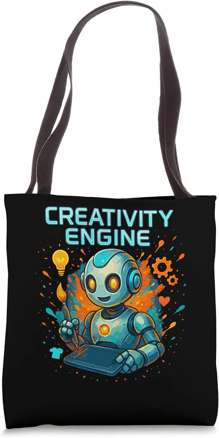 Creativity Engine Robot Painting Digital Art Tote Bag