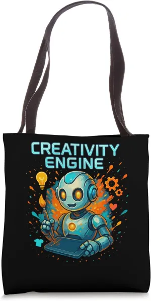Creativity Engine Robot Painting Digital Art Tote Bag