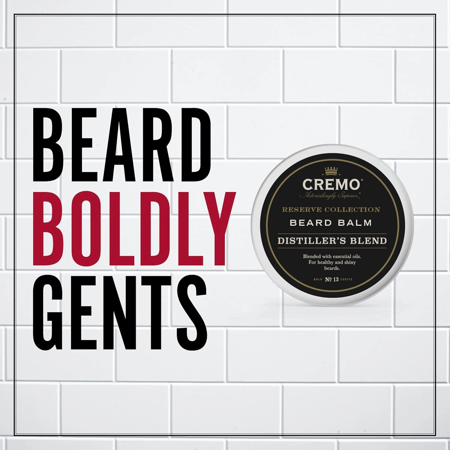 Cremo Styling Beard Balm, Distiller's Blend (Reserve Collection), Nourishes, Shapes And Moisturizes All Lengths Of Facial Hair, 2 Ounce