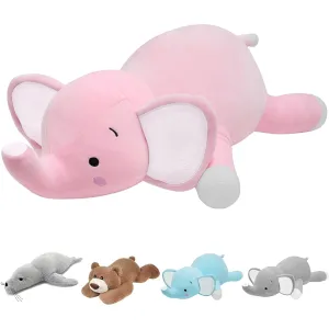 CSVBTRF 4lb 23" Weighted Elephant Stuffed Animal, Elephant Plush Toy, Kids Gift, Pink Elephant Stuffed Animal, Pink, 23"