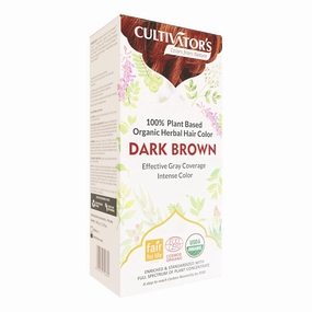 Cultivator's Organic Hair Dye - Ammonia-Free Natural Powder for Women and Men (Dark Brown) - 100g