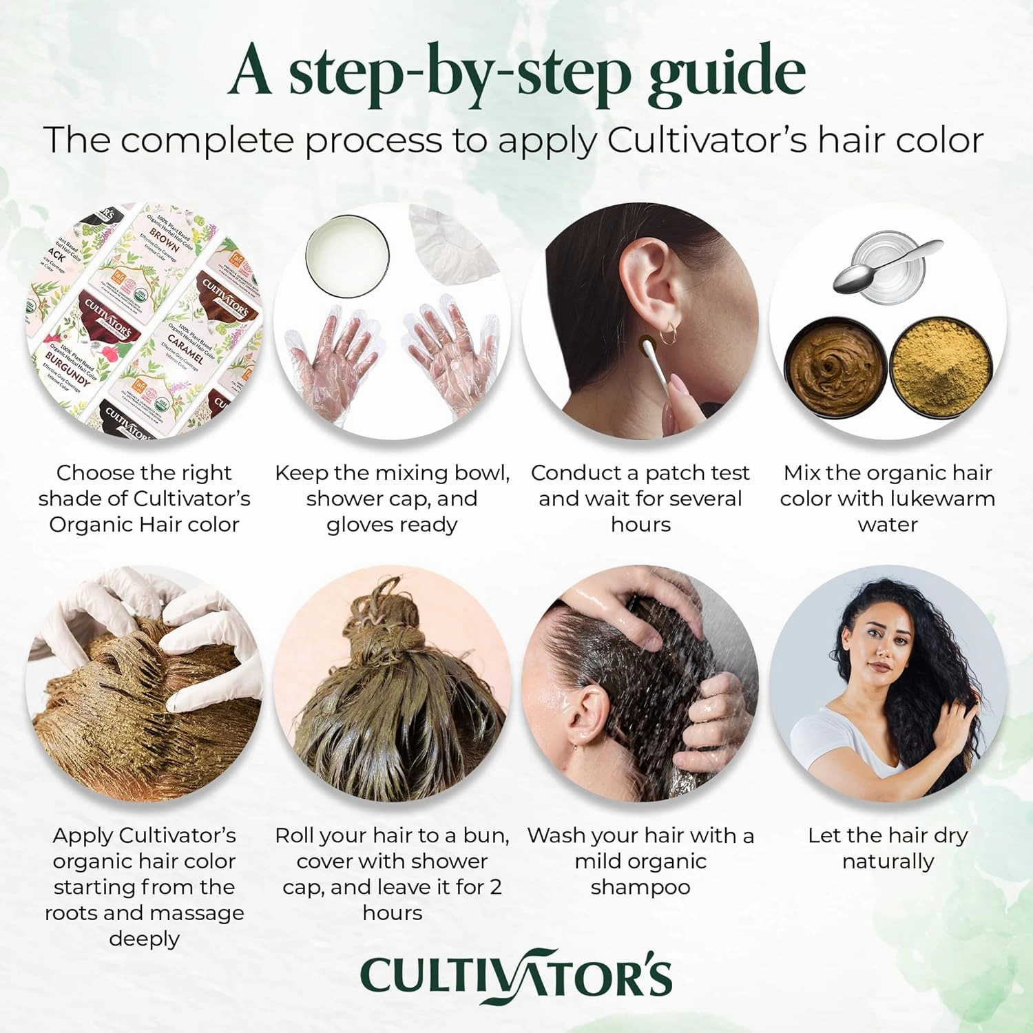 Cultivator's Organic Hair Dye - Ammonia-Free Natural Powder for Women and Men (Dark Brown) - 100g
