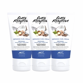 Curl Defining Cream - Curl Cream for Curly Hair Anti Frizz, Moisturizing Frizz-Free Shine with Coconut, Shea Butter & Castor Seed Oil - Smoothing for Wavy Hair - 6 Fl Oz (3 Pack)