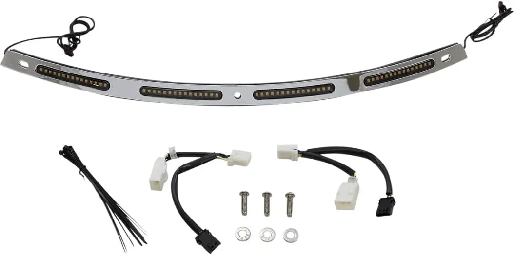 Custom Dynamics CD-WT2-SEQ-01-C Windshield Trim with LED Turn Signals - Chrome - Sequiential Turn Signal