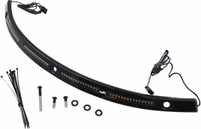 Custom Dynamics CD-WT2-14-B Windshield Trim with LED Turn Signals - Gloss Black - Standard Turn Signal