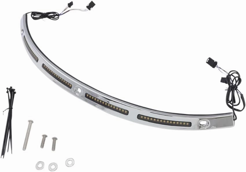 Custom Dynamics CD-WT2-14-C Windshield Trim with LED Turn Signals - Chrome - Standard Turn Signal