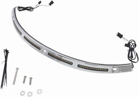 Custom Dynamics CD-WT2-14-C Windshield Trim with LED Turn Signals - Chrome - Standard Turn Signal