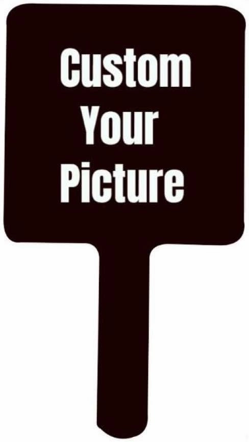 Custom Handheld Makeup Mirrors with Your Image/Text - Hand Held Mirror with Handle for Makeup, Single-Sided Portable Travel Vanity Mirror for Men Women(Square),Custom Design,22 * 12cm