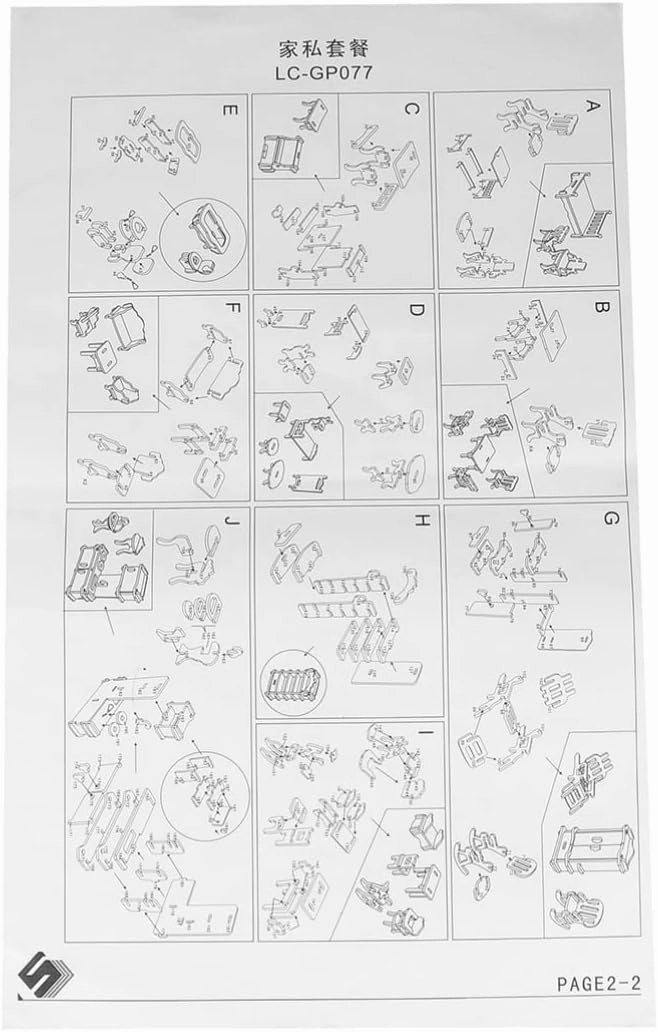 Cut 3D Jigsaw Puzzle Toys Assembled Mini Furniture Sets Home Decor Educational Toy