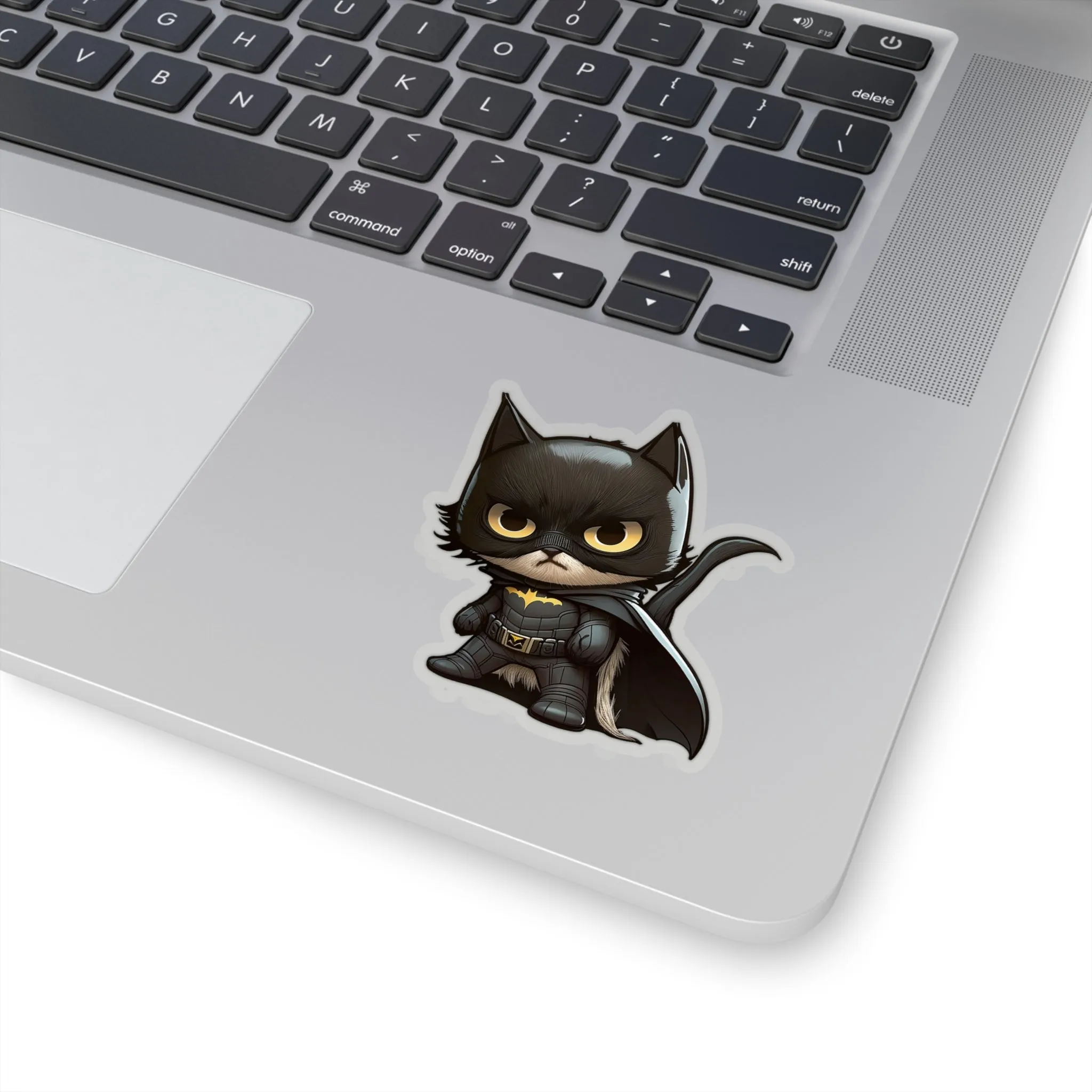 Cute and Fluffy Batcat Kitten Sticker - Ready to Take on the Bad Guys