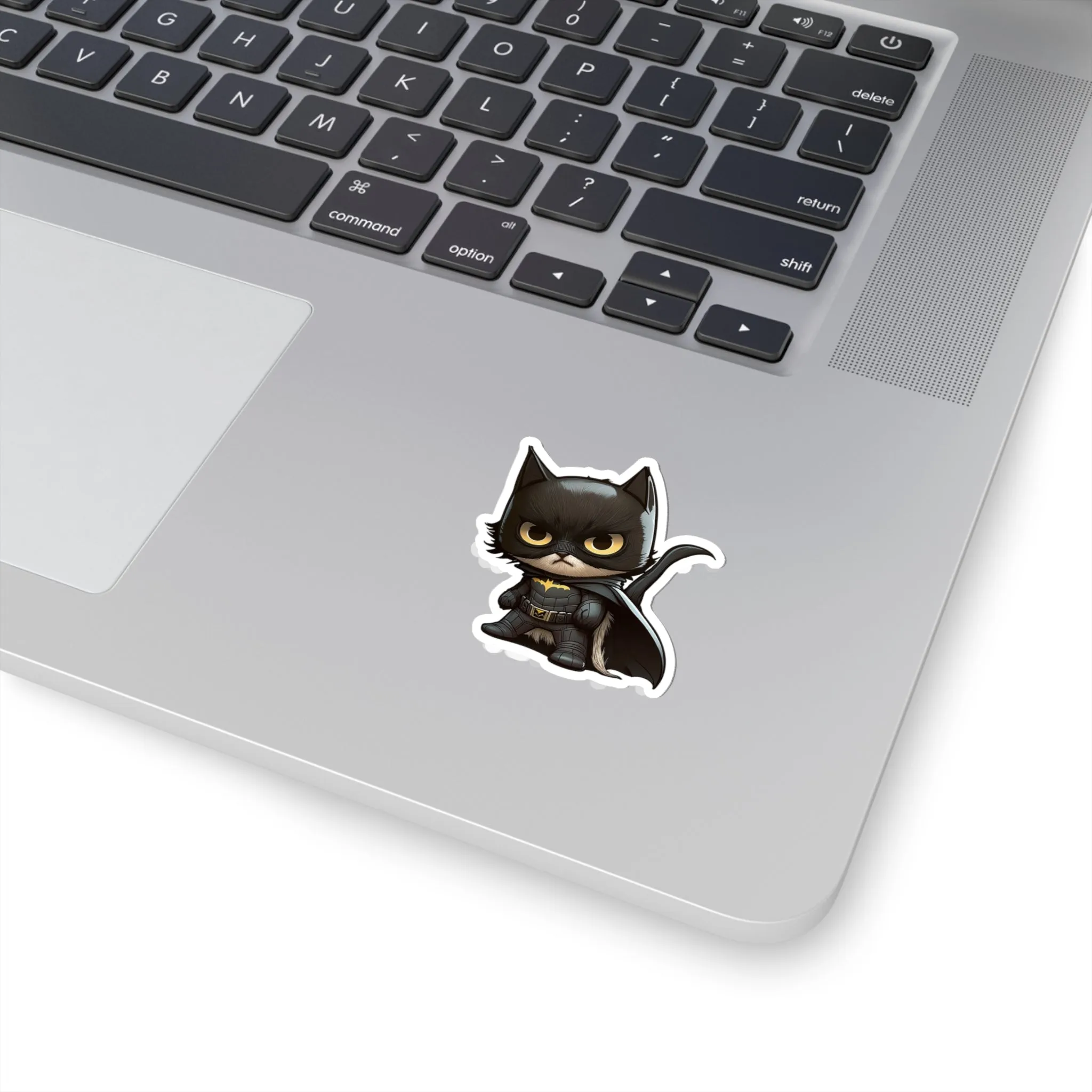 Cute and Fluffy Batcat Kitten Sticker - Ready to Take on the Bad Guys