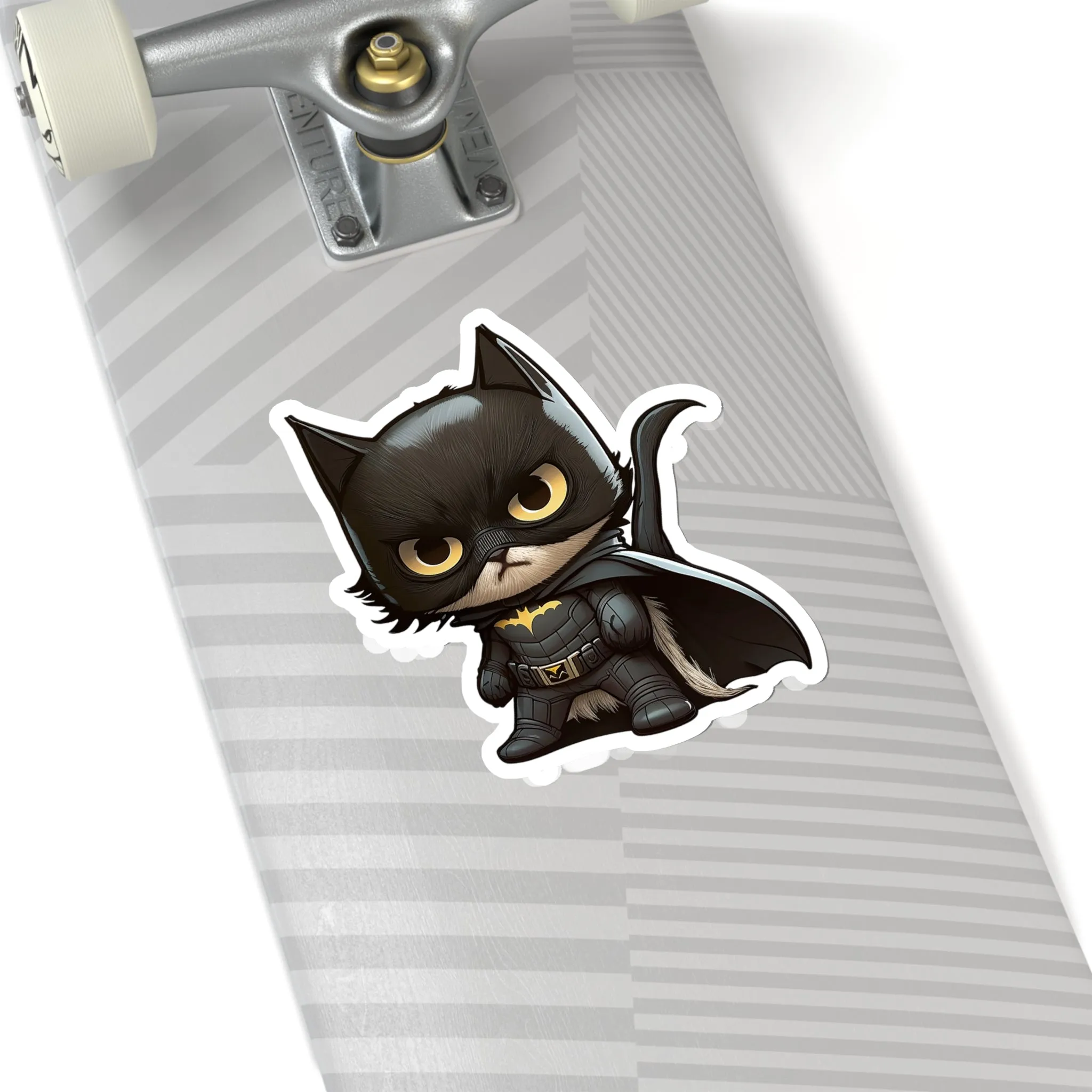 Cute and Fluffy Batcat Kitten Sticker - Ready to Take on the Bad Guys