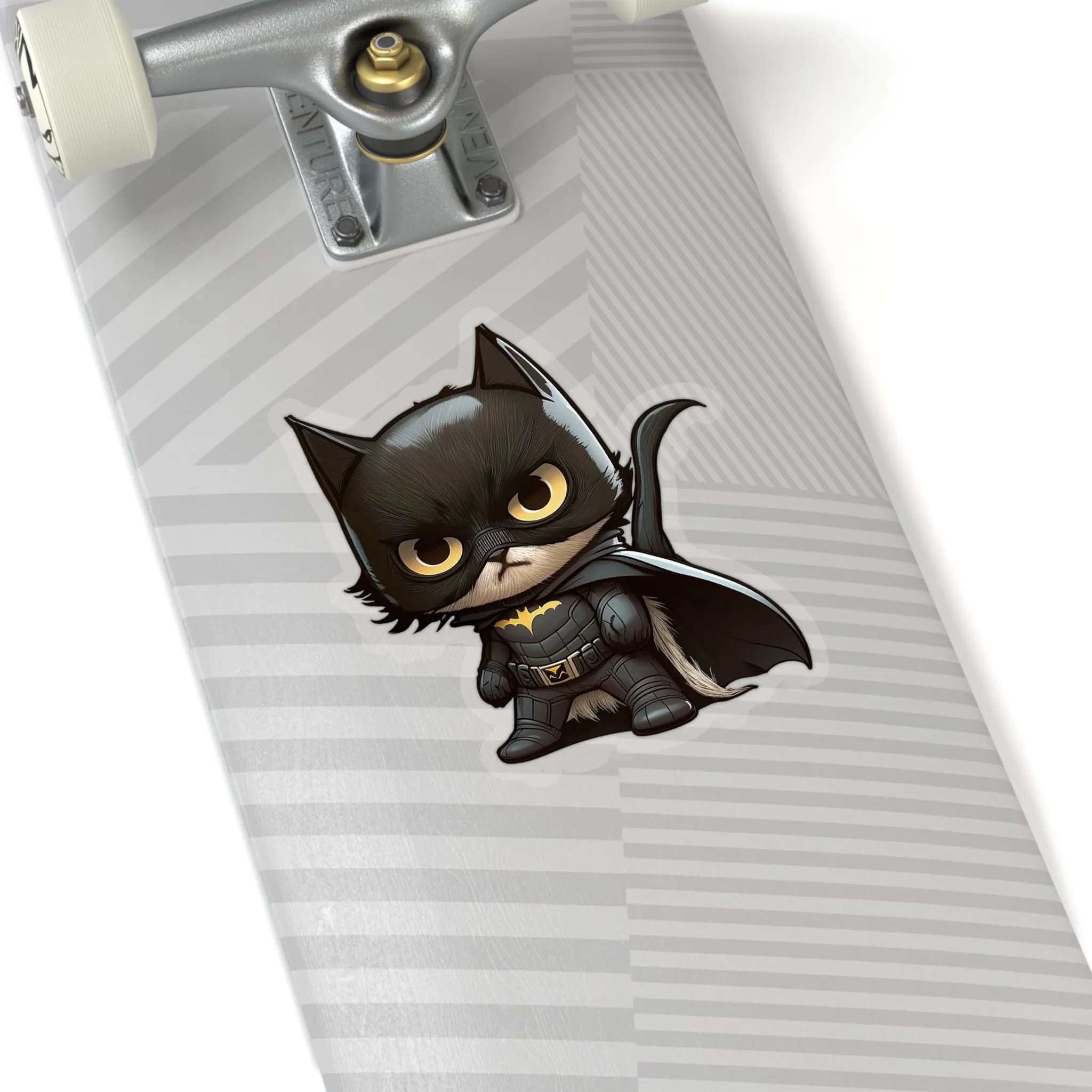 Cute and Fluffy Batcat Kitten Sticker - Ready to Take on the Bad Guys