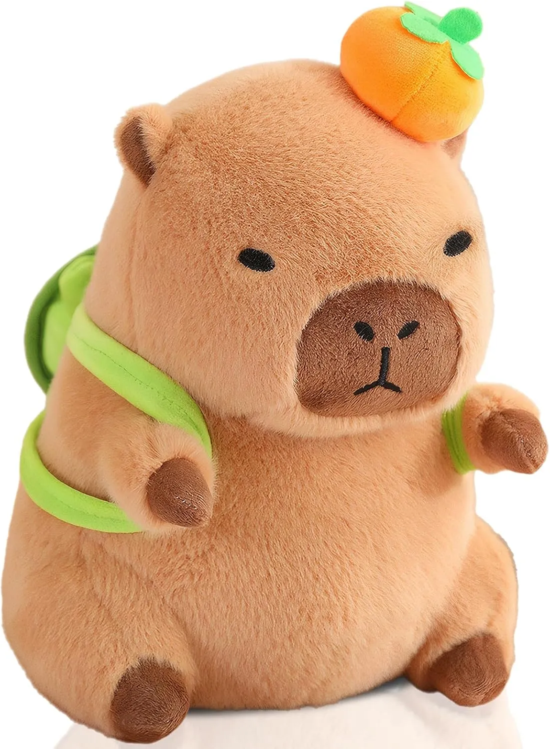 Cute Capybara Plush Kawaii Soft Capybara Plush Doll Pillow with Bread Capybara Stuffed Aniamls Toys for Girls Kids Adults Birthdays Valentines Gift (Capybara Plush with Turtle Backpack)