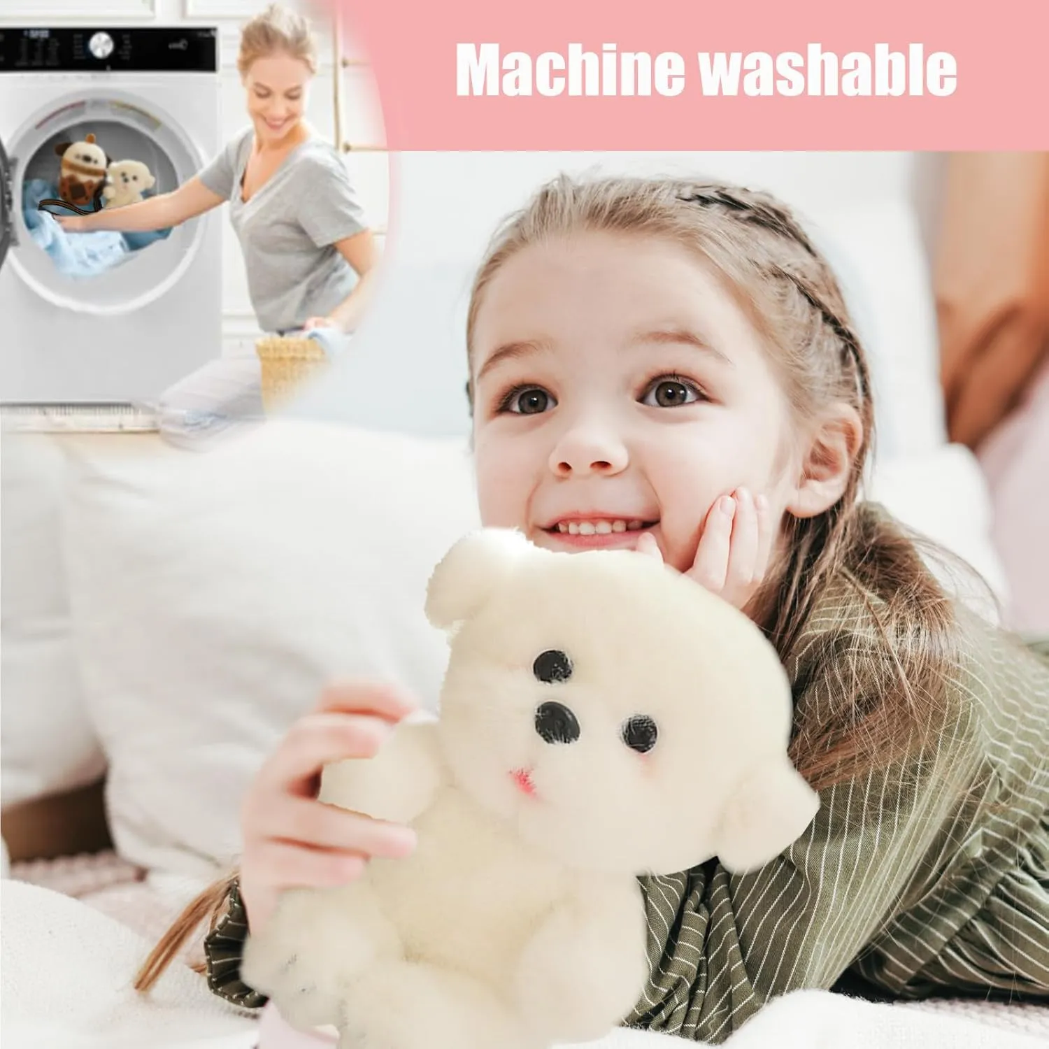 Cute Dog Stuffed Animals，Premium Plush Puppy Stuffed Animal with Backpack 10 Inch Stuffed Dog and Bag Gift for Kids(Color:Dog)