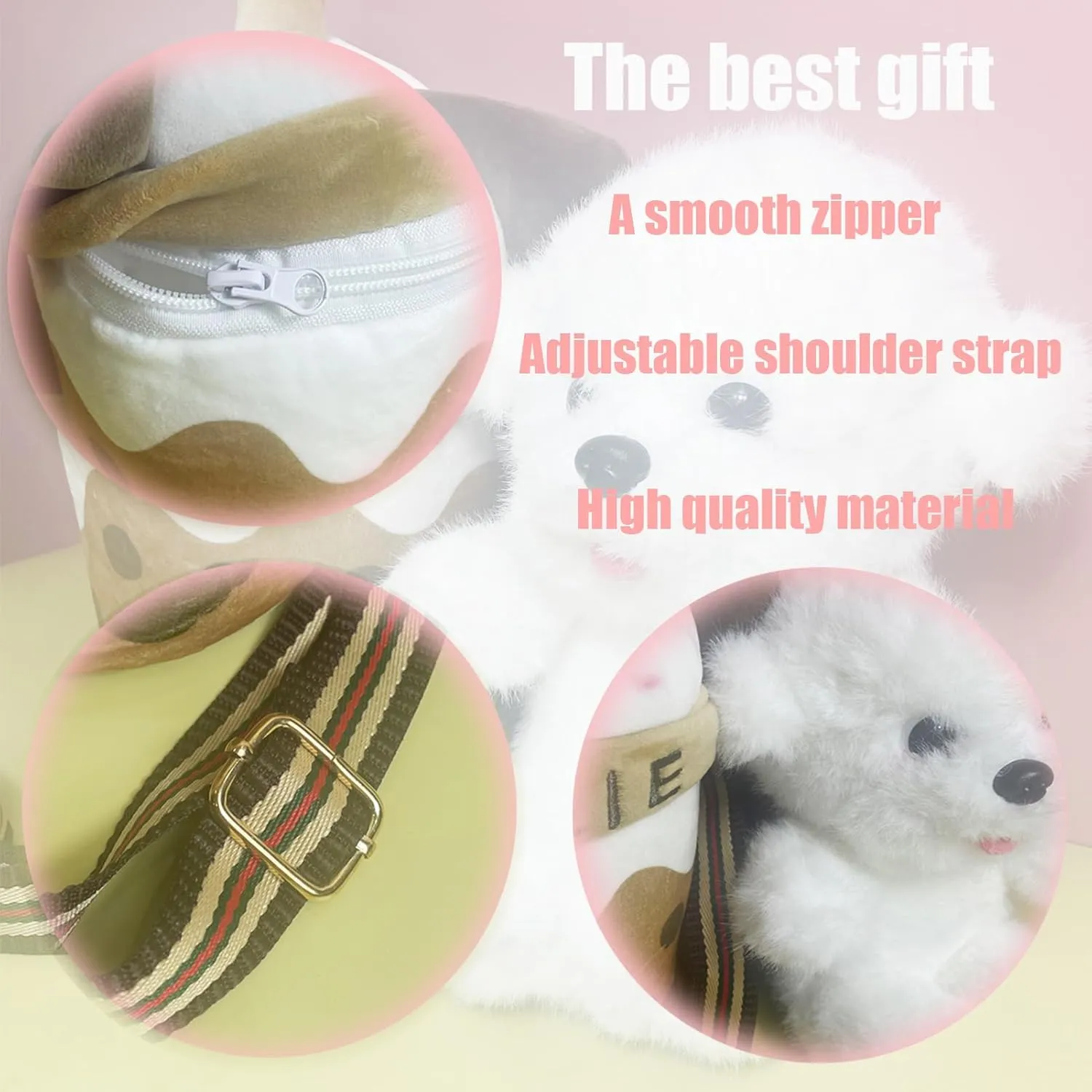 Cute Dog Stuffed Animals，Premium Plush Puppy Stuffed Animal with Backpack 10 Inch Stuffed Dog and Bag Gift for Kids(Color:Dog)
