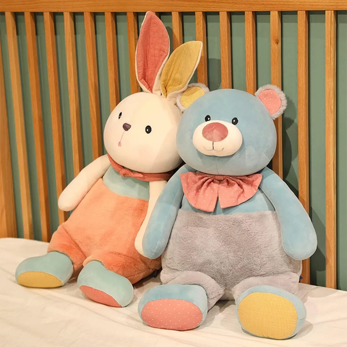 Cute Giant Bunny Hugging Body Pillow Soft Kawaii Stuffed Animal Comfortable Fluffy Plush Rabbit Toy Cartoon Plushies Surprise Gift for Adult Kid Girls