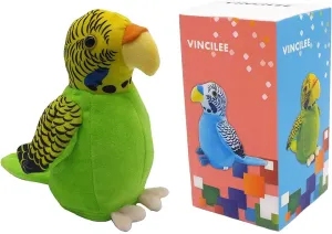 Cute Mimicry Pet Talking Parrot Repeats What You Say Plush Animal Toy Electronic, Boy and Girl Gift, Talking Parrot Christmas Toy Speaks Sound Record, Green