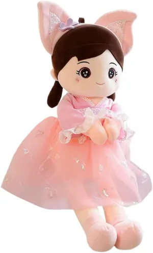 Cute Rag Dolls for Girls Bow Princess Girl Plush Doll Chinese Style Doll Sweetheart Baby Doll Kawaii Plush Cushion Soft Comfortable Hugging Pillow Home Decoration Sleeping Partner for Kids Adults