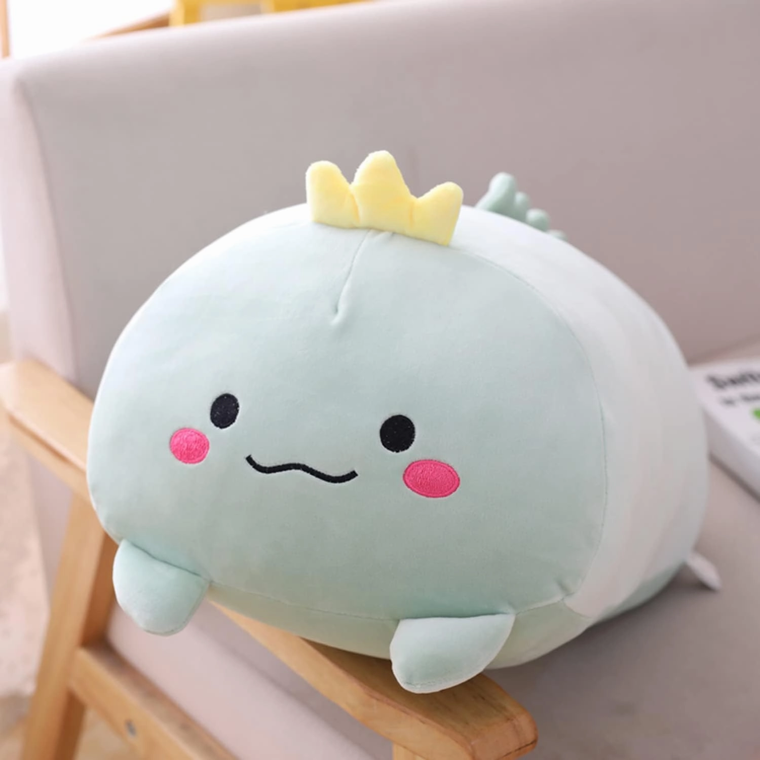 Cute Plush Dinosaur Stuffed Squishy Animal Cylindrical Body Pillow, Super Soft Dino Hugging Toy for Kids, Kawaii Sleeping Dinosaur, Gifts for Bedding or Home Decor, 24-Inch