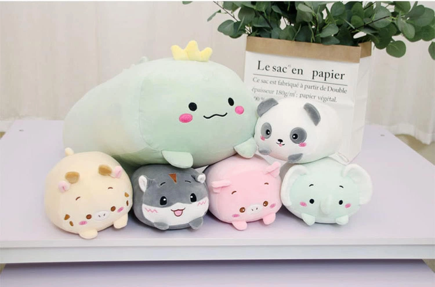 Cute Plush Dinosaur Stuffed Squishy Animal Cylindrical Body Pillow, Super Soft Dino Hugging Toy for Kids, Kawaii Sleeping Dinosaur, Gifts for Bedding or Home Decor, 24-Inch