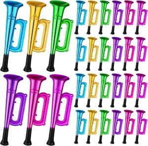 Deekin 60 Pack Mini Trumpet Toys Assorted Colors Plastic Trumpet Horn Musical Educational Toys for Kids Birthday Graduation Party Favors