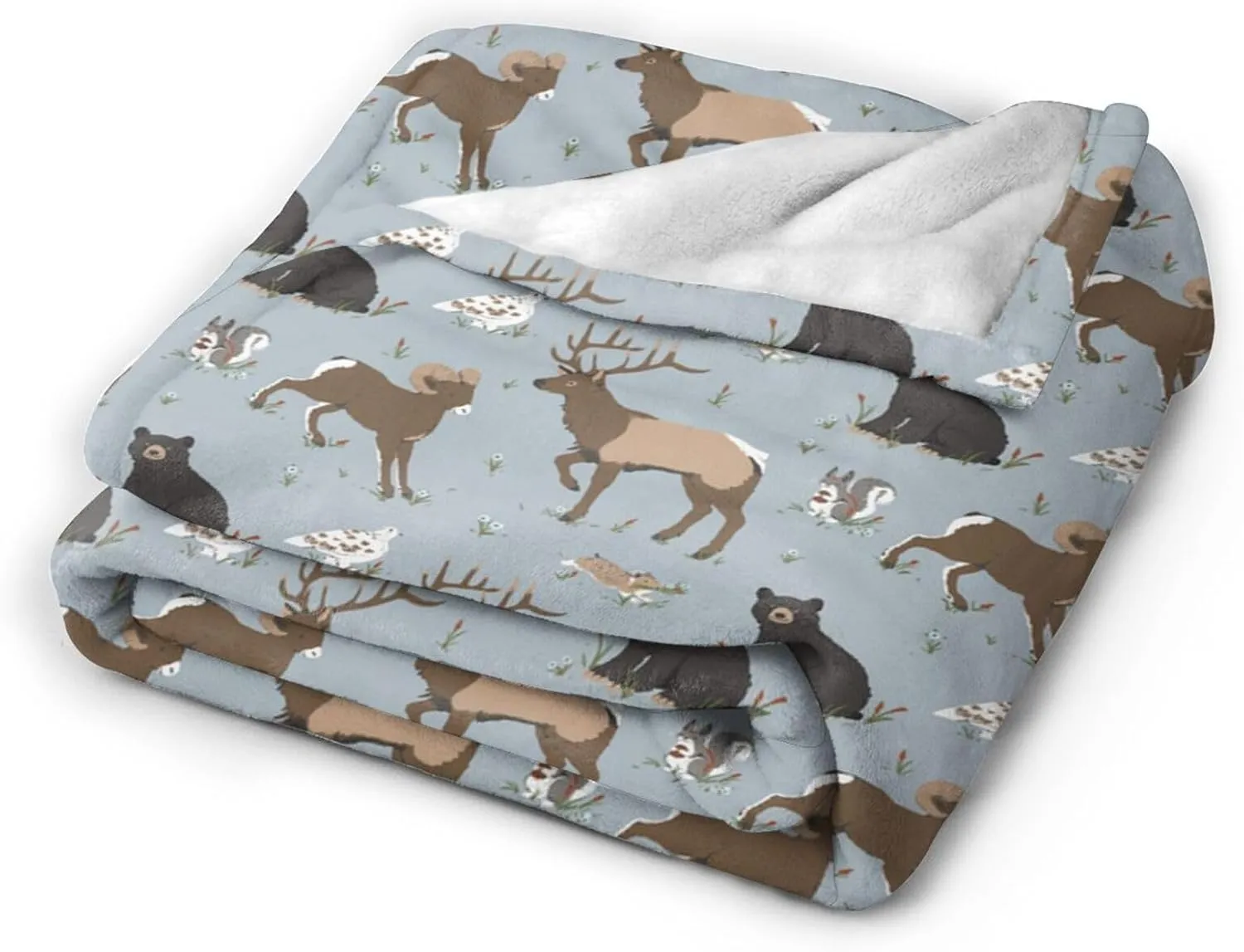 Deer Bear Blanket Jungle Blanket Bear Gifts Deer Throw Blanket Animal Blanket for Travelling Camping Soft Blanket Birthday Gifts for Women Men Kids 60''x80''