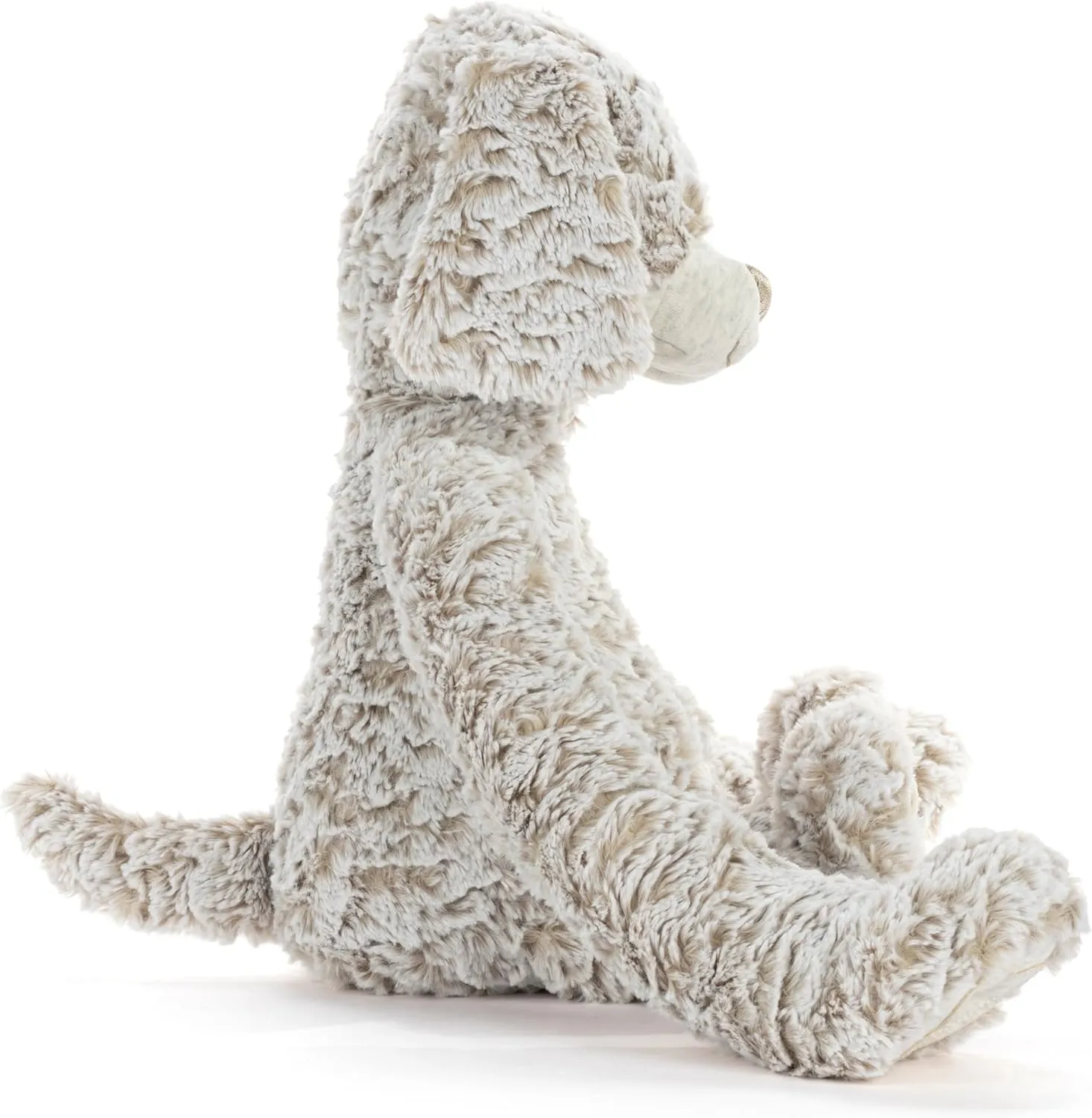 DEMDACO Heartful Hugs 13 x 12.5 Inch Polyester, Soft Cuddly, Weighted, Toy, Plush Stuffed Animal Brown and Grey, Puppy Dog