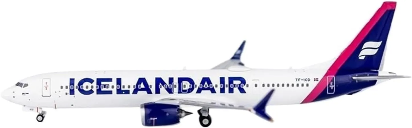 Diecast Plane Model 1:400 Scale for B737 MAX 9 TF-ICD Aircraft Simulation Alloy Finished Souvenir Collection Toy