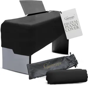 Digital Piano Cover for Yamaha - Piano Keyboard Cover for Yamaha P143, P225, P223, P145, P143, P125a, P125, P115, P105, P45, Kawai ES120, PX150, Roland F-20 & More, Yamaha Keyboard, Black Leatherette